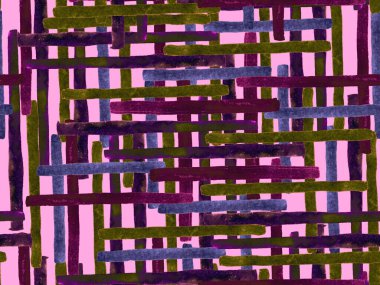 Bauhaus Kusursuz Düzen. Suluboya Geometrik Mor Çizgiler Tasarımı. Sanat Organik Geo Arkaplanı. Büyük Olağandışı Asgari Parmak izi. Moda Eğlencesi Soyut Boyası Suluboya Renk Çizgileri.