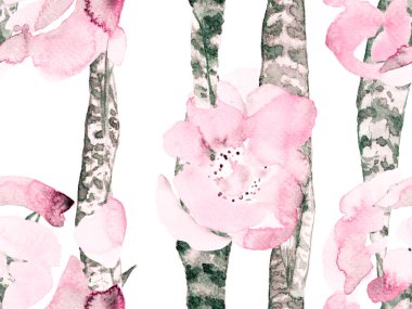 Egzotik Mayo Tasarımı. Hawaii Kova Parmak izi. Suluboya kusursuz desen bırakır. Klasik Eko Uyum. Yaz Çiçeği Arkaplanı. Botanik Ormanı Çizimi. Plastik Pembe ve Gri