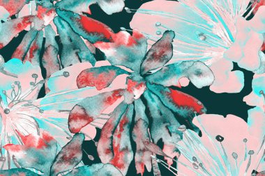 Tropikal Kusursuz Desen. Etnik Aloha İlişkisi. Egzotik Bikini Özgeçmişi. Turkuaz Mavi Palmiye Yaprakları Eğlenceli Doku. Suluboya Yatay Tropik Tasarım. Palm Geometric Mayo Kalıbı.