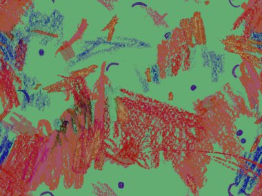 Yaratıcı Boya Başlığı. Kırmızı, Yeşil, Mavi, Mavi Yatay Şablon Üzerine Şirin Büyük Modern Geometrik Kusursuz Desen. Büyük Sanatsal Asgari Baskı. Soyut Boya Başlığı.