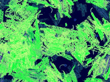 Yaratıcı Boya Başlığı. Yatay Şablon İçin Yeşil Arkaplanda Şirin Büyük Sanatsal Kusursuz Desen. Büyük Moda Asgari Baskısı. Soyut Boya Başlığı.