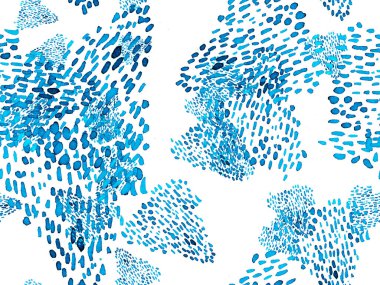 Çivit mavisi, kusursuz hayvan deseni. Suluboya el izi. Afrika egzotik kamuflajı. Geometrik suluboya arka plan. Vahşi hayvan kürkü dokusu. Suluboya El Boyalı Cilt Deseni.