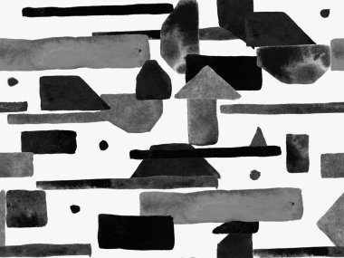 Bauhaus Kusursuz Düzen. Suluboya Geometrik Siyah ve Beyaz Çizgiler Tasarımı. Sanat Organik Geo Arkaplanı. Büyük Modern Asgari Baskı. Moda Eğlencesi Soyut Boyası Suluboya Renk Çizgileri.