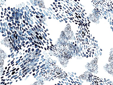 Mavi leopar desensiz Indigo deniz mavisi. Suluboya El Çita Yazısı. Vahşi Cilt Egzotik Doku. Geometrik Kürk arka planı. Leopar ve Jaguar Deri. Suluboya El Boyalı Cilt Deseni.