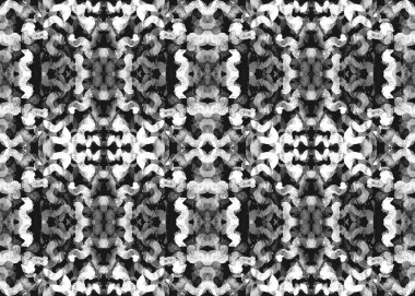 Fas dikişsiz şablonu. Beyaz, siyah arka plan. Suluboya geometrik tasarım dokusu. Mürekkep oryantal arabesk izi. Fas geometrik kusursuz desen. Asya suluboya mozaik dokusu.