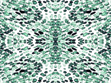 Yeşil Leopar Kusursuz Desen. Suluboya El Çita Yazısı. Vahşi Cilt Egzotik Doku. Geometrik Kürk arka planı. Leopar ve Jaguar Deri. Suluboya El Boyalı Cilt Deseni.