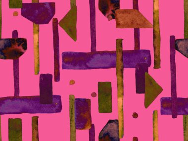 Bauhaus Kusursuz Düzen. Suluboya Geometrik Kırmızı Pembe Çizgiler Tasarımı. Sanat Organik Geo Arkaplanı. Büyük Moda Asgari Baskı. Moda Eğlencesi Soyut Boyası Suluboya Renk Çizgileri.
