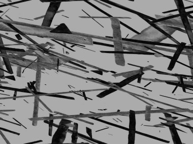 Bauhaus Kusursuz Düzen. Suluboya Geometrik Siyah ve Beyaz Çizgiler Tasarımı. Sanat Organik Geo Arkaplanı. Büyük Moda Asgari Baskı. Moda Eğlencesi Soyut Boyası Suluboya Renk Çizgileri.