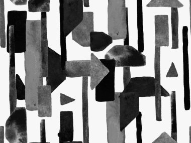 Bauhaus Kusursuz Düzen. Suluboya Geometrik Siyah ve Beyaz Çizgiler Tasarımı. Sanat Organik Geo Arkaplanı. Büyük Çağdaş Asgari Yazdırma. Moda Eğlencesi Soyut Boyası Suluboya Renk Çizgileri.