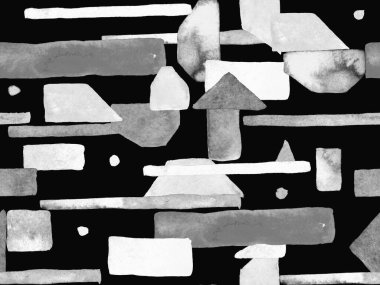 Bauhaus Kusursuz Düzen. Suluboya Geometrik Siyah ve Beyaz Çizgiler Tasarımı. Sanat Organik Geo Arkaplanı. Büyük Moda Asgari Baskı. Moda Eğlencesi Soyut Boyası Suluboya Renk Çizgileri.