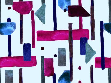 Bauhaus Kusursuz Düzen. Suluboya Geometrik İndigo, Mavi Çizgiler Tasarımı. Sanat Organik Geo Arkaplanı. Büyük Çağdaş Asgari Yazdırma. Moda Eğlencesi Soyut Boyası Suluboya Renk Çizgileri.