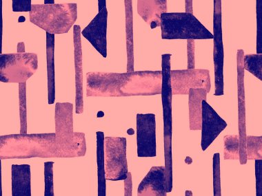 Bauhaus Kusursuz Düzen. Suluboya Geometrik Kırmızı Pembe Çizgiler Tasarımı. Sanat Organik Geo Arkaplanı. Büyük Modern Asgari Baskı. Moda Eğlencesi Soyut Boyası Suluboya Renk Çizgileri.