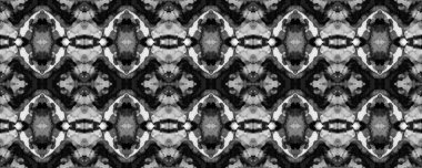 Eğlenceli Simetrik Sınır Uyumu. Ikat Yatay Doku. Suluboya El Çizilmiş Batik. Psikedelik Halk Arkaplanı. Allover Etnik Mayo Tasarımı Geometrik Etnik Tertemiz Desen Gri Pul