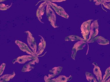 Ultraviyole egzotik desen. Canavar ve amber çiçekleri tropik buket. Hawaii tişörtü ve mayo fayansı. Yatay romantik vahşi vektör egzotik fayans. Güzel bahar botanik tasarımı.