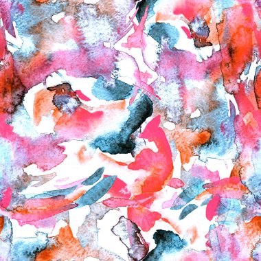 Fırça darbeleri. Mavi Pembe Suluboya geometri baskısı. Pastel boyalı suluboya arka plan. El çizimi soyut sanat çizgisi. Tekrar eden mayo desenli. Fırça darbesi modern baskı.