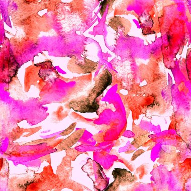 Fırça darbeleri. Beyaz pembe suluboya geometri baskısı. Pastel suluboya arka plan. El çizimi soyut sanat çizgisi. Tekrar eden mayo desenli. Fırça darbesi modern baskı.