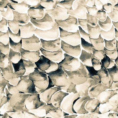 Tek Krom Yılanlı Kusursuz Şablon. Suluboya El Çizilmiş Piton Yazısı. Kobra Derisi Egzotik Doku. Geometrik Yılan Arkaplanı. Zehir ve Yılan derisi. Suluboya El Boyalı Döşeme Deseni.