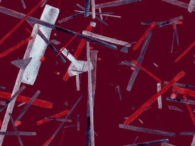 Bauhaus Kusursuz Düzen. Suluboya Geometrik Kırmızı Pembe Çizgiler Tasarımı. Sanat Organik Geo Arkaplanı. Büyük Çağdaş Asgari Yazdırma. Moda Eğlencesi Soyut Boyası Suluboya Renk Çizgileri.