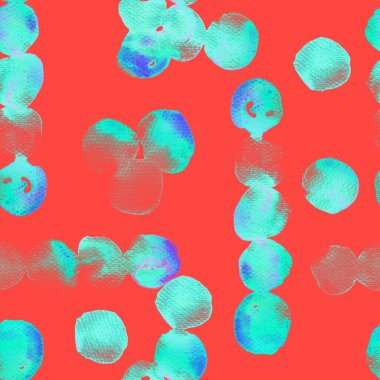 Geometrik suluboya desenini çember yapın. Islak sıvı fırça boya arka planı. Soyut şablon kusursuz tasarım. Kova minimumu mayo dairesi izi. Moda, basit bir süs. Modern mürekkep arkaplanı.