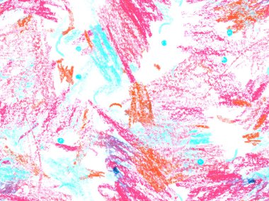 Modern Doodle Header. Kırmızı Üzerine Şirin Büyük Olağandışı Geometrik Desen, Yatay Şablon İçin Pembe Arkaplan. Büyük Çağdaş Asgari Yazdırma. Pastel Doodle Başlığı.