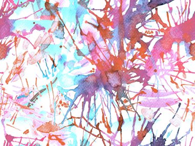 Sıvı, pürüzsüz desen. Mavi suluboya fırça darbesi grunge tasarımı. Suluboya soyut sıçrama boyası tasarımı. Kademeli mürekkep lekeleri. Çamur tabakası. Sıvı damlayan fırça sonsuz iz. 