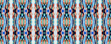 Ogee Kusursuz Doku. Ikat Deseni. Allover Organik Mayo Tasarımı. Geo Ogee Tile. Psikedelik Gökkuşağı Aztek Geometrik Tekstil Sınırı Suluboya El Tekstil. Yaratıcı Navajo Ikat Arkaplanı.