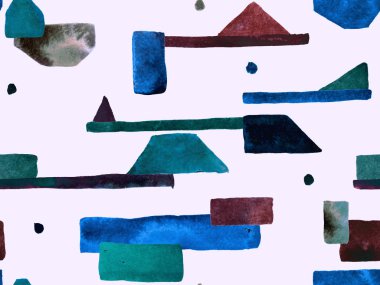 Bauhaus Kusursuz Düzen. Suluboya Geometrik İndigo, Mavi Çizgiler Tasarımı. Sanat Organik Geo Arkaplanı. Büyük Modern Asgari Baskı. Moda Eğlencesi Soyut Boyası Suluboya Renk Çizgileri.