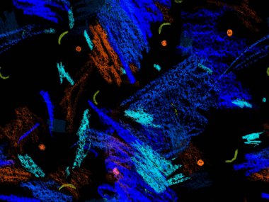 Yaratıcı Boya Başlığı. Mavi Üzerine Şirin Büyük Yaratıcı Geometrik Desen, Yatay Şablon için İndigo Arkaplanı. Büyük Yaratıcı Asgari Baskı. Soyut Boya Başlığı.