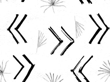 Siyah beyaz egzotik desen. Canavar yaprakları ve amber çiçekleri yaz baskısı. Hawaii tişörtü ve mayo fayansı. Yatay romantik vahşi vektör egzotik fayans. Güzel bahar botanik tasarımı.