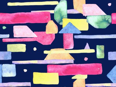 Bauhaus Kusursuz Düzen. Suluboya Geometrik İndigo, Mavi Çizgiler Tasarımı. Sanat Organik Geo Arkaplanı. Büyük Sanatsal Asgari Baskı. Moda Eğlencesi Soyut Boyası Suluboya Renk Çizgileri.