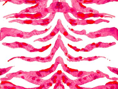 Zebra Deri İzi. Hayvan kamuflajı arka planı. Suluboya Kamuflaj Tasarımı. Soyut Safari fayansı. Kırmızı Geometrik Hayvan Dokuları. Afrika deseni. Çizgili Kusursuz Desen.