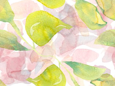 Suluboya Güller, Şakayık ve Yapraksız Kalıp. Egzotik Mayo Tasarımı. Hawaii Kova Parmak izi. Yaz Çiçeği Arkaplanı. Botanik Çiçek İllüstrasyonu. Vintage Peonie Eko Uyum. 