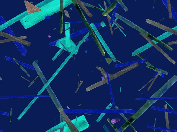 Bauhaus Kusursuz Düzen. Suluboya Geometrik İndigo, Mavi Çizgiler Tasarımı. Sanat Organik Geo Arkaplanı. Büyük Olağandışı Asgari Parmak izi. Moda Eğlencesi Soyut Boyası Suluboya Renk Çizgileri.