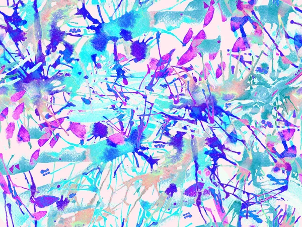 Püskürme izi yok. Mavi suluboya fırça darbesi grunge tasarımı. Suluboya kaotik sıçrama boya tasarımı. Elle çizilmiş mürekkep lekeleri. Toprak sıçrama deseni. Sıvı damlayan fırça sonsuz iz.