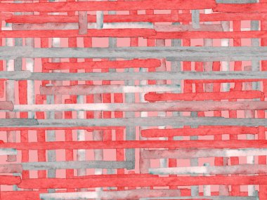 Bauhaus Kusursuz Düzen. Suluboya Geometrik Kırmızı Pembe Çizgiler Tasarımı. Sanat Organik Geo Arkaplanı. Büyük Yaratıcı Asgari Yazdırma. Moda Eğlencesi Soyut Boyası Suluboya Renk Çizgileri.