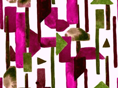 Bauhaus Kusursuz Düzen. Suluboya Geometrik Kırmızı Pembe Çizgiler Tasarımı. Sanat Organik Geo Arkaplanı. Büyük Moda Asgari Baskı. Moda Eğlencesi Soyut Boyası Suluboya Renk Çizgileri.