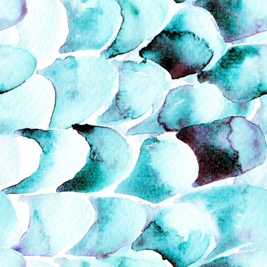 Mavi Turkuaz Yılan Kusursuz Şablon. Suluboya El Çizilmiş Piton Yazısı. Kobra Derisi Egzotik Doku. Geometrik Yılan Arkaplanı. Zehir ve Yılan derisi. Suluboya El Boyalı Döşeme Deseni.