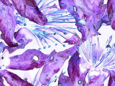 Kalın Çiçekler. Mor Arkaplanda Büyük Egzotik Kusursuz Parmak izi. Büyük Hawaii Bahar Suyu Granadilla Sonsuz Arkaplan. Soyut Kalın Çiçek Yazdırma. 