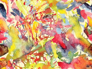 Tehlike izi yok. Kırmızı suluboya fırça darbesi grunge tasarımı. Suluboya boya boya tasarımı. Elle çizilmiş mürekkep lekeleri. Toprak sıçrama deseni. Sıvı damlayan fırça sonsuz iz. 