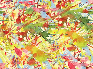 Sıvı, pürüzsüz desen. Sarı suluboya fırça darbesi grunge tasarımı. Suluboya kaotik sıçrama boya tasarımı. Elle çizilmiş mürekkep lekeleri. Toprak sıçrama deseni. Sıvı damlayan fırça sonsuz iz. 