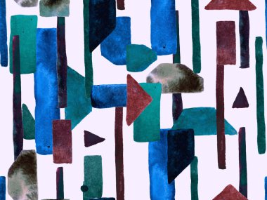 Bauhaus Kusursuz Düzen. Suluboya Geometrik İndigo, Mavi Çizgiler Tasarımı. Sanat Organik Geo Arkaplanı. Büyük Moda Asgari Baskı. Moda Eğlencesi Soyut Boyası Suluboya Renk Çizgileri.