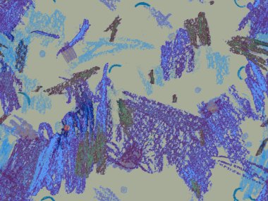 Modern Doodle Header. Sevimli Büyük Moda Geometrik Kusursuz Mavi Şablon, Yatay Şablon İndigo Arkaplanı. Büyük Olağandışı Asgari Parmak izi. Pastel Doodle Başlığı.