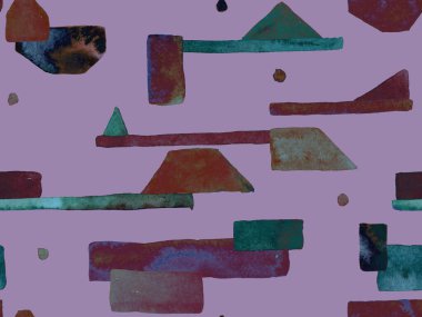 Bauhaus Kusursuz Düzen. Suluboya Geometrik Mor Çizgiler Tasarımı. Sanat Organik Geo Arkaplanı. Büyük Sanatsal Asgari Baskı. Moda Eğlencesi Soyut Boyası Suluboya Renk Çizgileri.