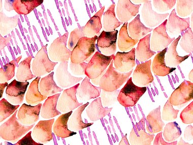 Kızıl Leopar Kusursuz Şablon. Suluboya El Çita Yazısı. Vahşi Cilt Egzotik Doku. Geometrik Kürk arka planı. Leopar ve Jaguar Deri. Suluboya El Boyalı Cilt Deseni.