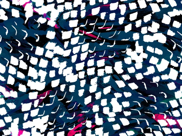 Ethnic Seamless Pattern. Snake Skin Random Texture. Watercolor Ethnic Design. Summer Rhombus Background. Vibrant Geometric Swimwear Pattern. Geo Symmetric Ikat Rapport. Classic Blue and Indigo
