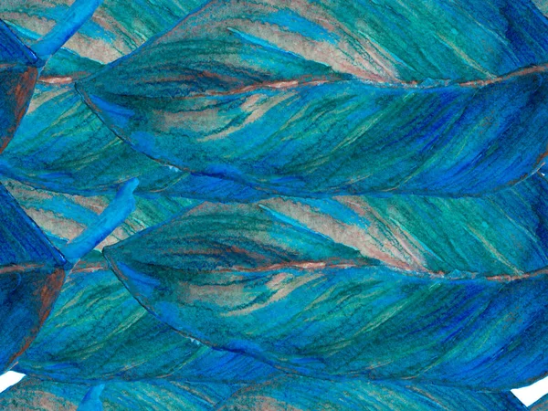 Diseño Hawaiano Exótico Textura Tapicería Patrón Sin Costura Hojas Acuarela —  Fotos de Stock