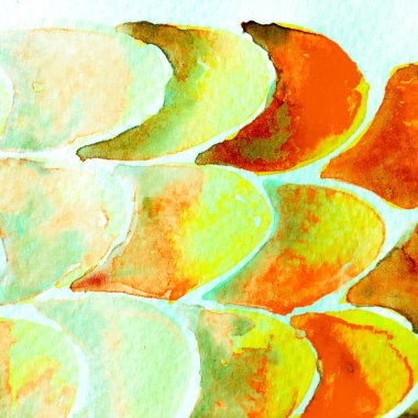 Bronz Portakal Yılan Tasarımı. Suluboya El Çizilmiş Piton Yazısı. Kobra Derisi Egzotik Doku. Geometrik Yılan Arkaplanı. Zehir ve Yılan derisi. Suluboya El Boyalı Arkaplan.