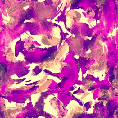 Fırça darbeleri. Beyaz pembe suluboya geometri baskısı. Pastel suluboya arka plan. El çizimi soyut sanat çizgisi. Tekrar eden mayo desenli. Fırça izi.