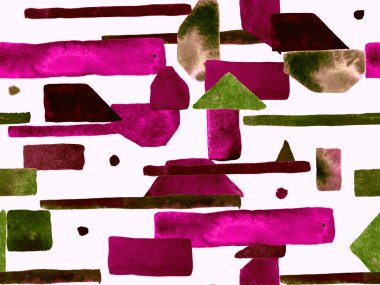 Bauhaus Kusursuz Düzen. Suluboya Geometrik Kırmızı Pembe Çizgiler Tasarımı. Sanat Organik Geo Arkaplanı. Büyük Moda Asgari Baskı. Moda Eğlencesi Soyut Boyası Suluboya Renk Çizgileri.