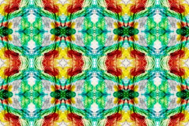 Boyalı fırça Aztek arka planı. Suluboya Etnik Tasarım. Yeşil, Kırmızı, Gri Pastel Eğlenceli Dikdörtgen İkat İlişkisi. Etnik Kusursuz Düzen. Kilim Rastgele Halı dokusu. Sembol Geometrik Mayo Şablonu. 